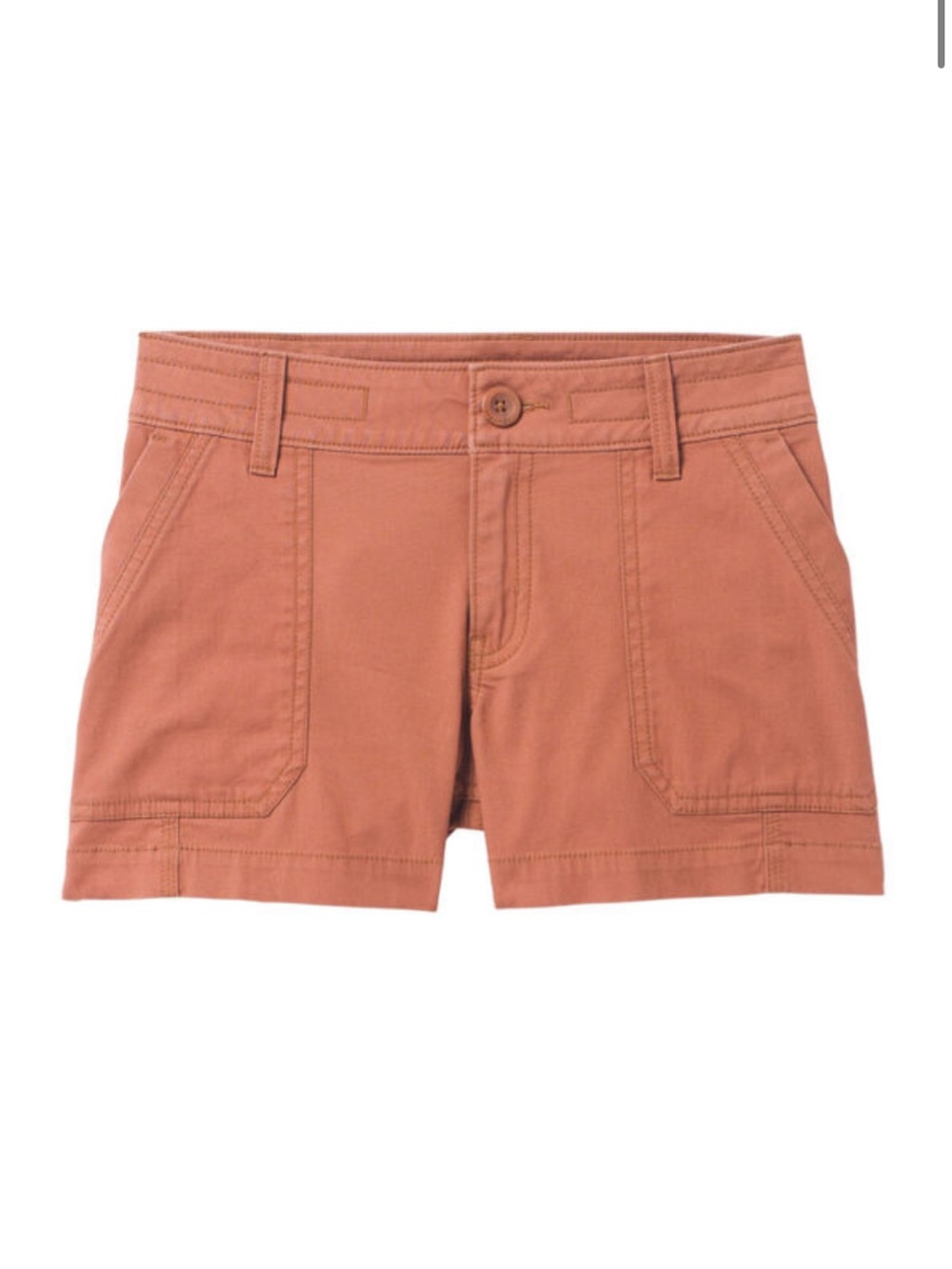 prAna Women's Size 12 Elle 5" Shorts Rust NWT Organic Cotton Low Rise Skinny